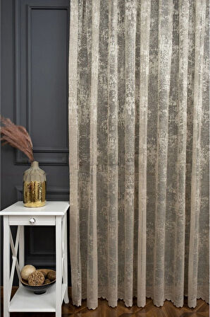 Bulut Tül Exculusive Micro Örgü 3K Vizon-Bej-Açık Kahve Tül Perde