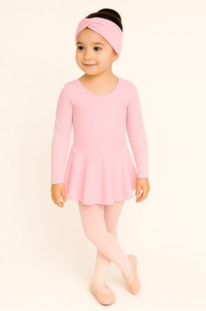 Uzun Kollu Etekli Full Lycra Coton Bale Mayosu-Çocuk
