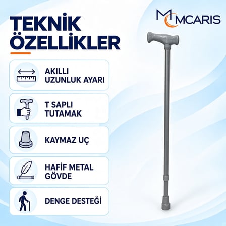 Ayarlanabilir Denge Bastonu Gri | MCARIS T Sap Baston