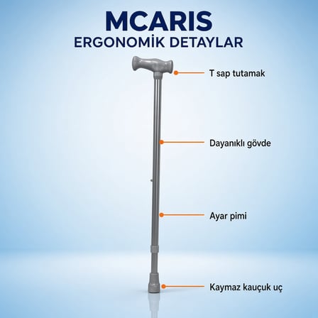 Ayarlanabilir Denge Bastonu Gri | MCARIS T Sap Baston
