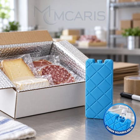 Doldurulabilir Buz Aküsü - Dondurucu Buz Kasedi Ice Box Soğutucu Blok (Mavi)