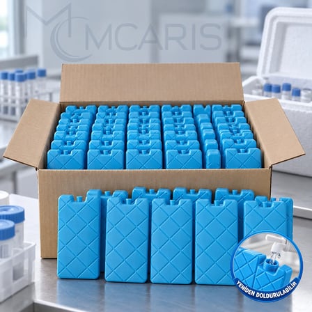 50'li Doldurulabilir Buz Aküsü Seti - Dondurucu Buz Kasedi Ice Box Soğutucu Blok (Mavi)