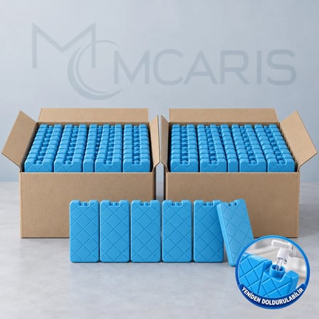 100'lü Doldurulabilir Buz Aküsü Seti - Dondurucu Buz Kasedi Ice Box Soğutucu Blok (Mavi) (Kargo Dahil)