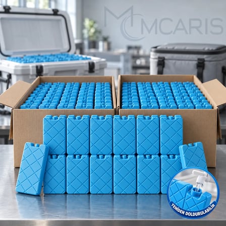 100'lü Doldurulabilir Buz Aküsü Seti - Dondurucu Buz Kasedi Ice Box Soğutucu Blok (Mavi) (Kargo Dahil)