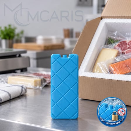 Kilitli Buz Aküsü - Dondurucu Buz Kasedi Ice Box Soğutucu Blok (Mavi)