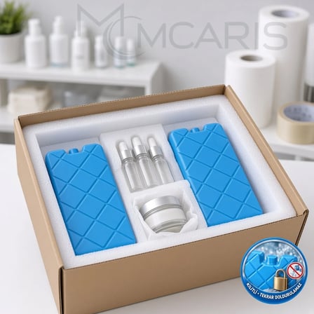 2'li Kilitli Buz Aküsü Seti - Dondurucu Buz Kasedi Ice Box Soğutucu Blok (Mavi) (Kargo Hariç)