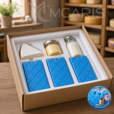 3'lü Kilitli Buz Aküsü Seti - Dondurucu Buz Kasedi Ice Box Soğutucu Blok (Mavi) (Kargo Hariç)