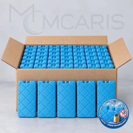 50'li Kilitli Buz Aküsü Seti - Dondurucu Buz Kasedi Ice Box Soğutucu Blok (Mavi) (Kargo Dahil)