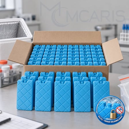 50'li Kilitli Buz Aküsü Seti - Dondurucu Buz Kasedi Ice Box Soğutucu Blok (Mavi) (Kargo Dahil)