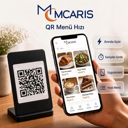 MCaris QR Menü Sistemi | Dijital Restoran Kafe Menü + Garson Çağırma