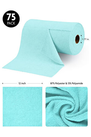 Çok Amaçlı Rulo Mikrofiber Temizlik Bezi 30x30 75 Yapraklı Mavi