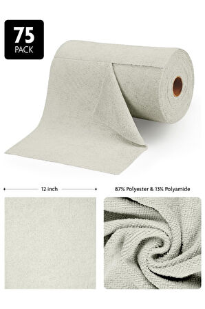 Çok Amaçlı Rulo Mikrofiber Temizlik Bezi 30x30 75 Yapraklı Açık Gri