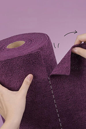 Çok Amaçlı Rulo Mikrofiber Temizlik Bezi 30x30 75 Yapraklı Koyu Mor