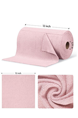 Çok Amaçlı Rulo Mikrofiber Temizlik Bezi 30x30 75 Yapraklı Pembe