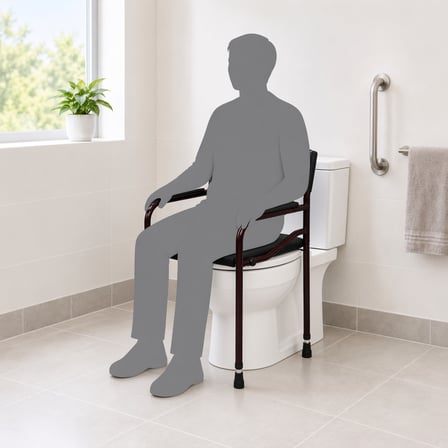 Katlanabilir Tuvalet Sandalyesi Bordo | MCARIS Klozetli WC