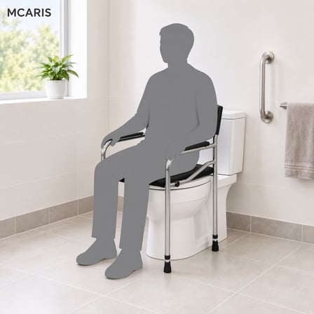 Katlanabilir Tuvalet Sandalyesi Krom | MCARIS Klozetli WC