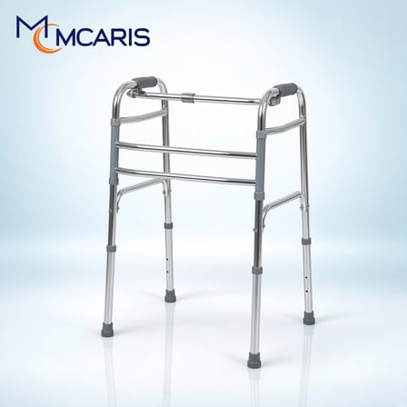 Katlanabilir Yürüteç Krom | MCARIS Hafif Walker | Boru Çapı 25 mm
