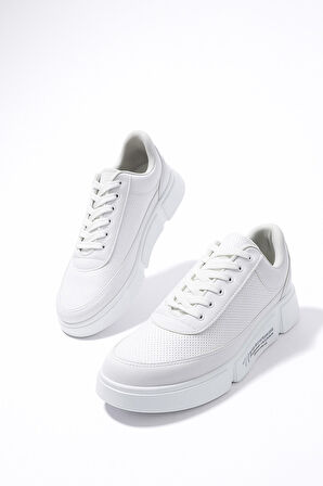 Günlük Erkek Spor Ayakkabı Bağcıklı Dikiş Detaylı Hafif Kalın Yüksek Taban Sneaker MC06