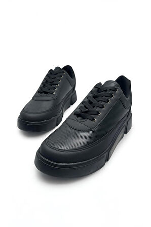 Günlük Erkek Spor Ayakkabı Bağcıklı Dikiş Detaylı Hafif Kalın Yüksek Taban Sneaker MC06