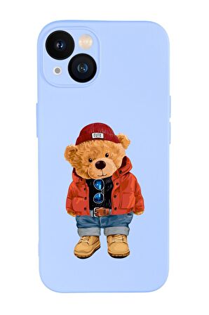 iPhone 13 Uyumlu Teddy Bear Desenli Kamera Lens Korumalı Darbe Emici Premium Silikonlu Kılıf