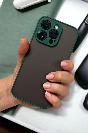 iPhone 15 Pro Max Uyumlu Kamera Korumalı Buzlu Şeffaf Lüx Telefon Kılıfı mchzr