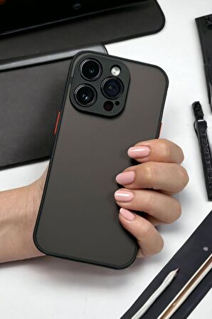 iPhone 15 Pro Max Uyumlu Kamera Korumalı Buzlu Şeffaf Lüx Telefon Kılıfı mchzr