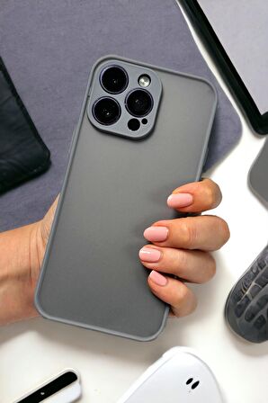iPhone 15 Pro Uyumlu Kamera Korumalı Buzlu Şeffaf Lüx Telefon Kılıfı