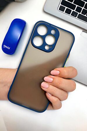 iPhone 15 Pro Uyumlu Kamera Korumalı Buzlu Şeffaf Lüx Telefon Kılıfı