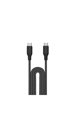 1-Link USB-C - USB-C (3,0m / Destek 100W) Örgülü (Siyah)