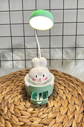 Tavşanlı Masa Lambası – Şarjlı Gece Lambası, LED Işık ve Sevimli Tasarım Sticker Hediyeli