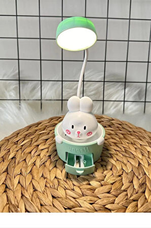 Tavşanlı Masa Lambası – Şarjlı Gece Lambası, LED Işık ve Sevimli Tasarım Sticker Hediyeli