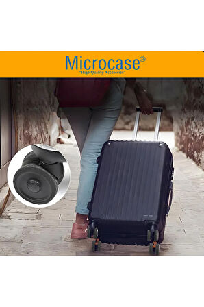 Silikon Aşınmaya Dayanıklı Ses Önleyici Bavul Tekerlek Kılıfı Tırtıklı Kalıp-AL4549 8 Adet Siyah