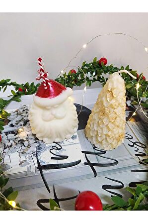 Noel Baba ve Çam Ağacı Kokulu Soya Mum Seti