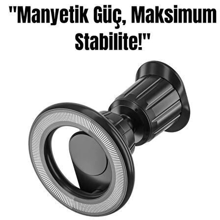 Manyetik Araç İçi Telefon Tutucu – 360° Döner Başlık, Güçlü Manyetik Çekim, Sarsıntısız Sabitleme