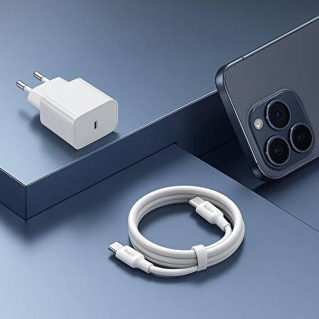 25W USB-C Hızlı Şarj Adaptörü | Akıllı Çipli, Güvenli ve Kompakt Tasarım