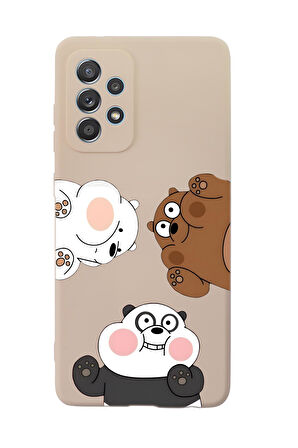 Samsung A72 Uyumlu Cute Animals Desenli Premium Silikonlu Telefon Kılıfı