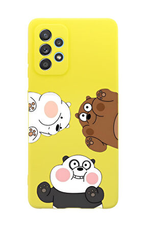 Samsung A72 Uyumlu Cute Animals Desenli Premium Silikonlu Telefon Kılıfı