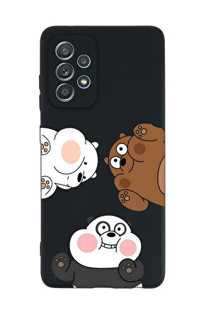 Samsung A72 Uyumlu Cute Animals Desenli Premium Silikonlu Telefon Kılıfı