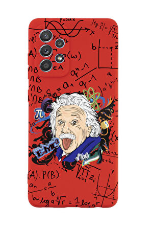 Samsung A72 Einstein In Formula Desenli Premium Silikonlu Telefon Kılıfı