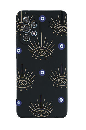 Samsung A72 Uyumlu Evil Eye Desenli Premium Silikonlu Telefon Kılıfı