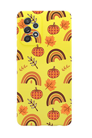 Samsung A72 Uyumlu Sonbahar Desenli Premium Silikonlu Telefon Kılıfı
