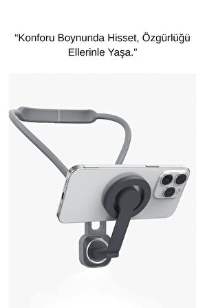 Manyetik Boyun Askılı Telefon Tutucu – Handsfree İzleme, Esnek Tasarım, Tüm Telefonlarla Uyumlu