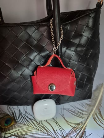 Gogo Mini Çanta Charm Hakiki Deri Kırmızı