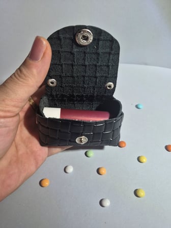 Gogo Mini Çanta Charm Hakiki Deri Siyah 6.5 cm