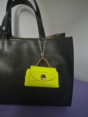 Gogo Mini Çanta Charm Hakiki Deri Neon Yeşil
