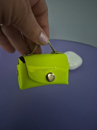Gogo Mini Çanta Charm Hakiki Deri Neon Yeşil