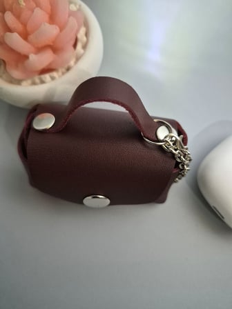 Gogo Mini Çanta Charm Hakiki Deri Bordo Çanta Aksesuarı