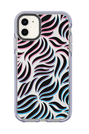iPhone 12 Uyumlu Color Wave Desenli Candy Bumper Silikonlu Telefon Kılıfı