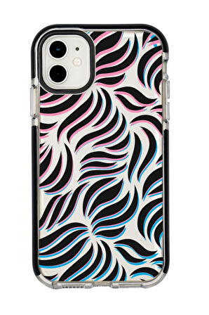 iPhone 12 Uyumlu Color Wave Desenli Candy Bumper Silikonlu Telefon Kılıfı