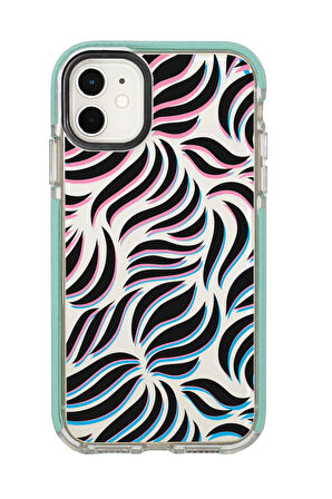 iPhone 12 Uyumlu Color Wave Desenli Candy Bumper Silikonlu Telefon Kılıfı